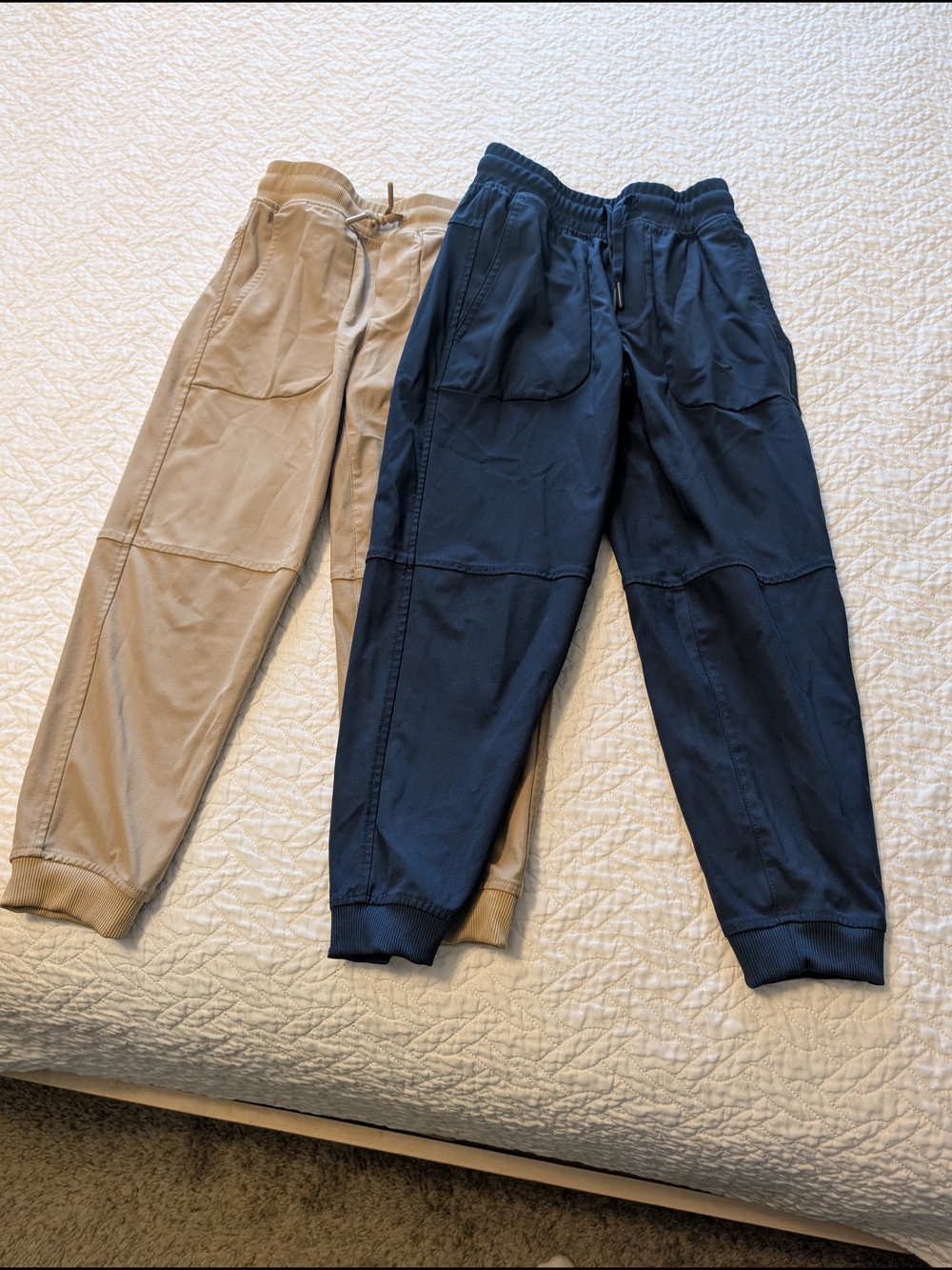 wonder nation Navy and Tan Kids Jogger Pants with Pockets